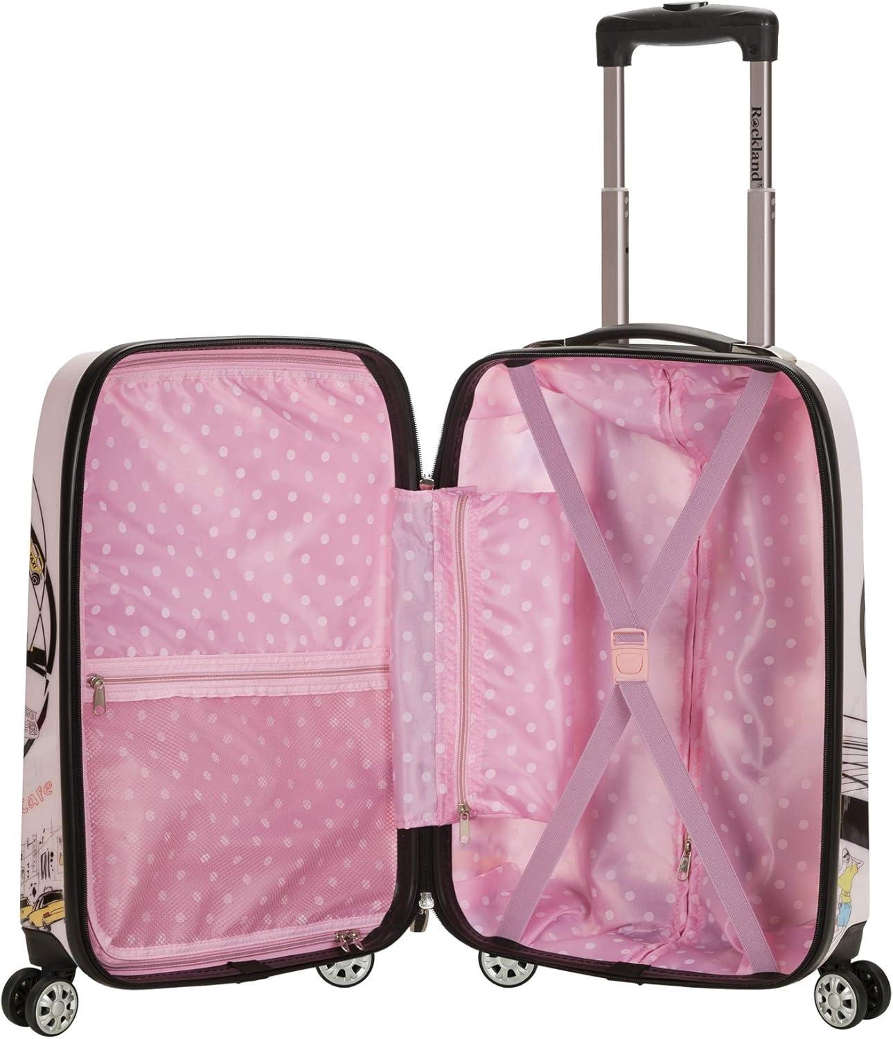 imageRockland Departure Hardside Spinner Wheel Luggage New York CarryOn 20Inch