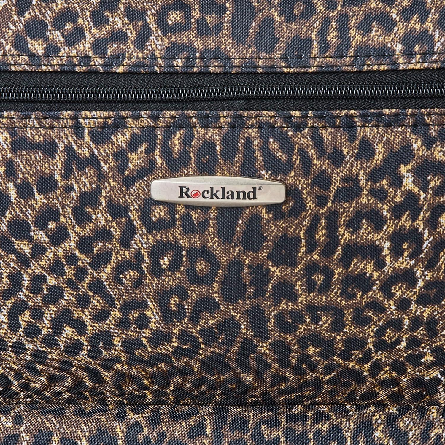 imageRockland Jungle Softside Upright Luggage Set Leopard 4Piece Set 14192428Leopard