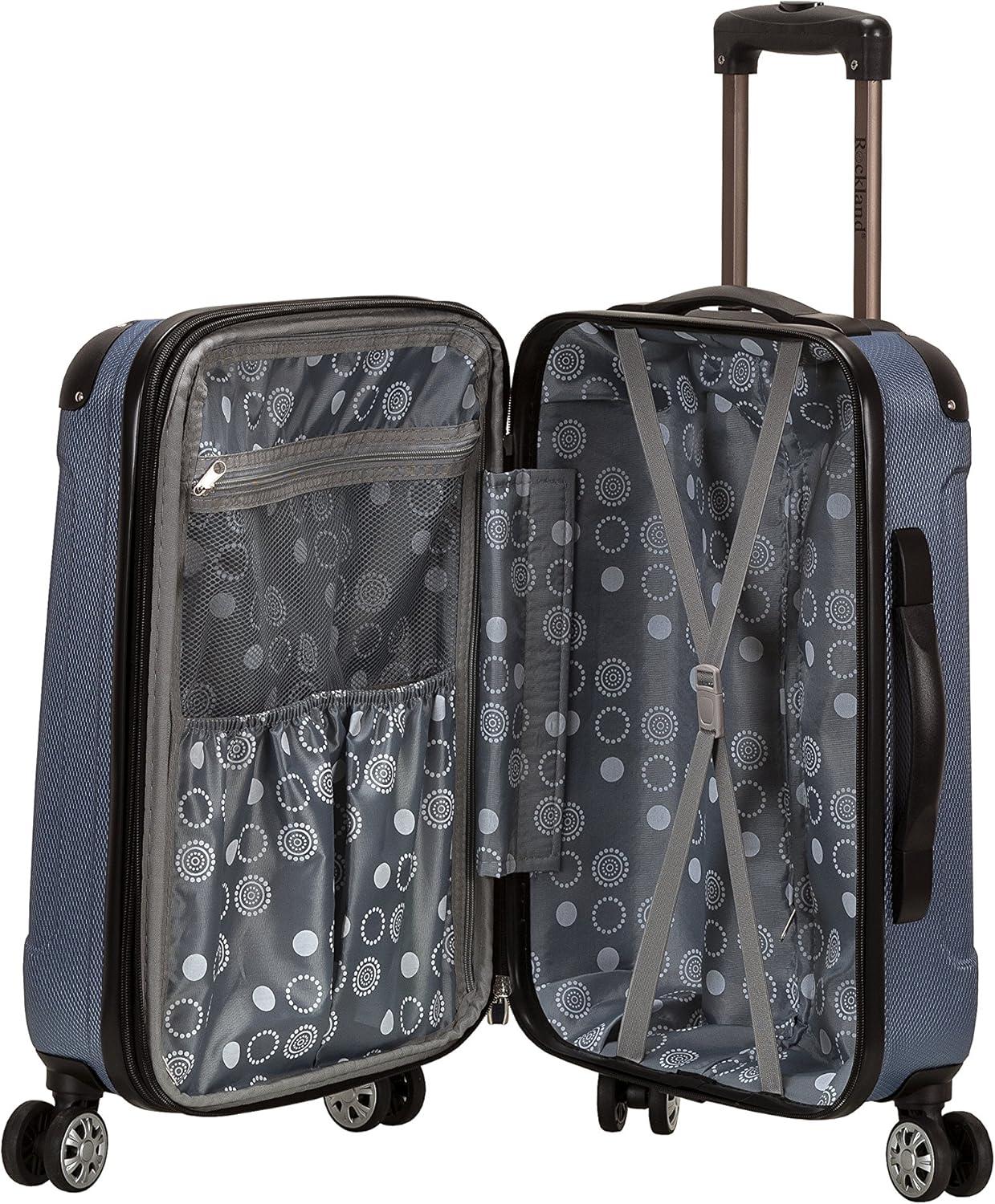 imageRockland London Hardside Spinner Wheel Luggage Blue CarryOn 20InchBlue