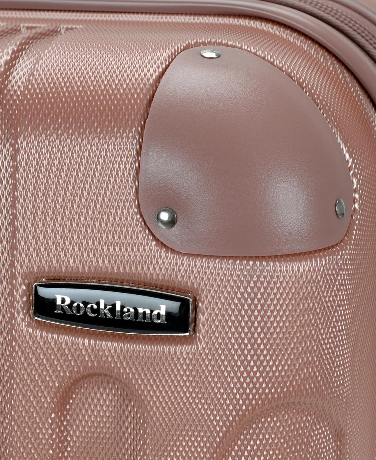 imageRockland London Hardside Spinner Wheel Luggage Rosegold CarryOn 20InchPink