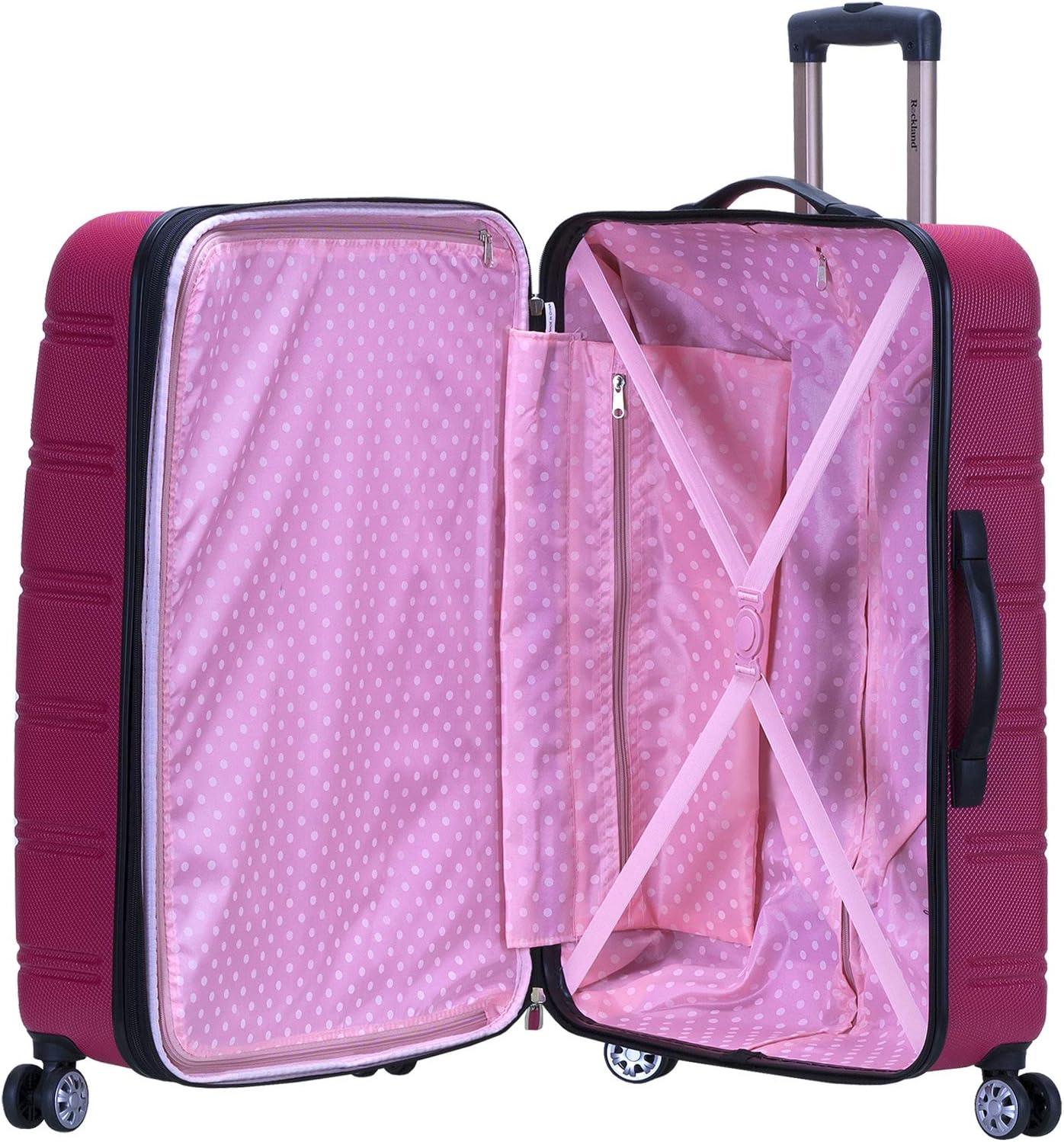 imageRockland Melbourne Hardside Expandable Spinner Wheel Luggage Magenta 2 Piece 20quot28quotMAGENTA