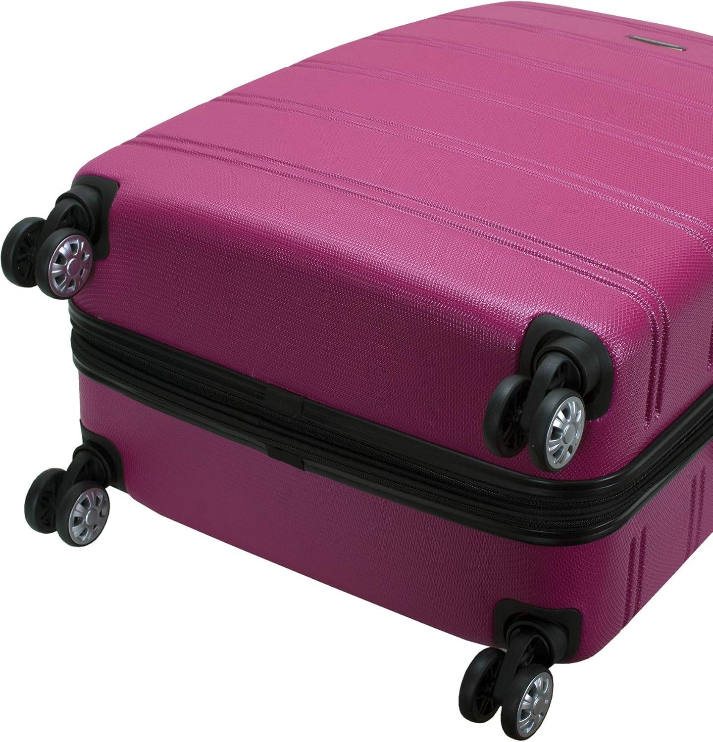 imageRockland Melbourne Hardside Expandable Spinner Wheel Luggage Magenta 2 Piece 20quot28quotMAGENTA