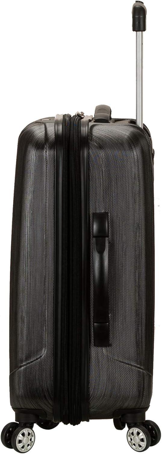 imageRockland Melbourne Hardside Expandable Spinner Wheel Luggage Metallic CarryOn 20InchMETALLIC