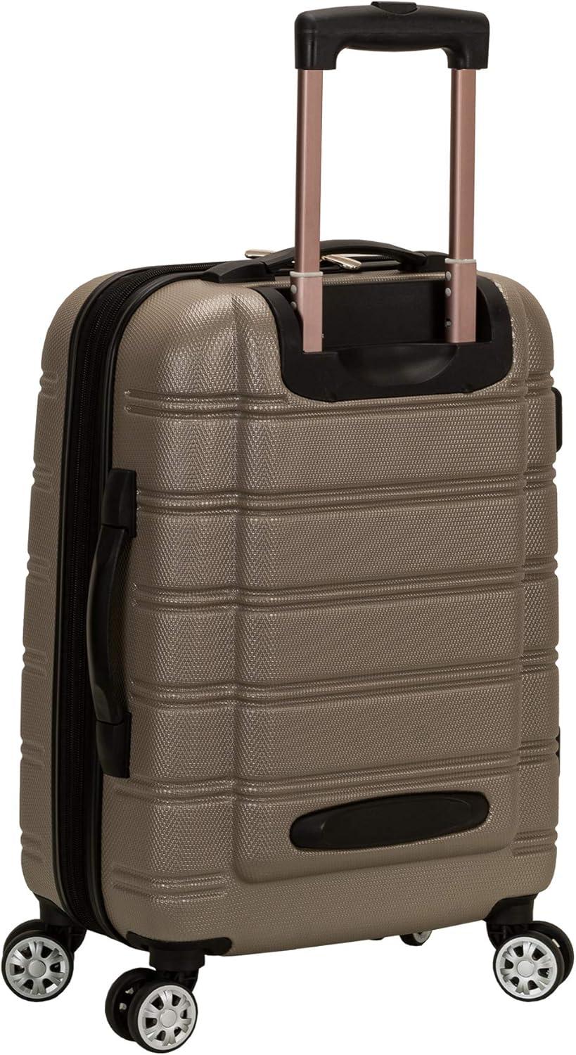 imageRockland Melbourne Hardside Expandable Spinner Wheel Luggage Silver CarryOn 20Inch