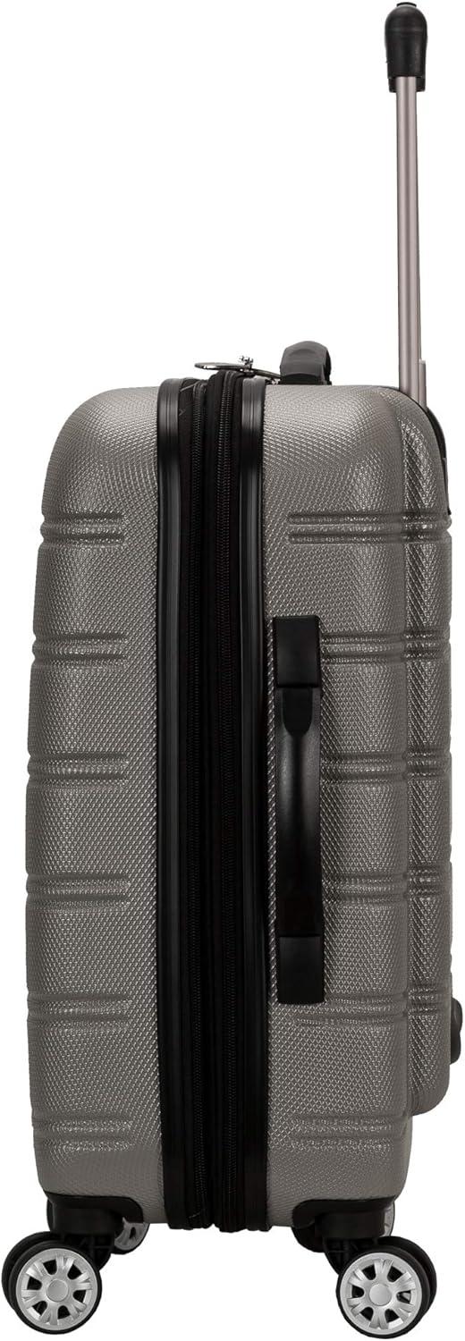 imageRockland Melbourne Hardside Expandable Spinner Wheel Luggage Silver CarryOn 20Inch