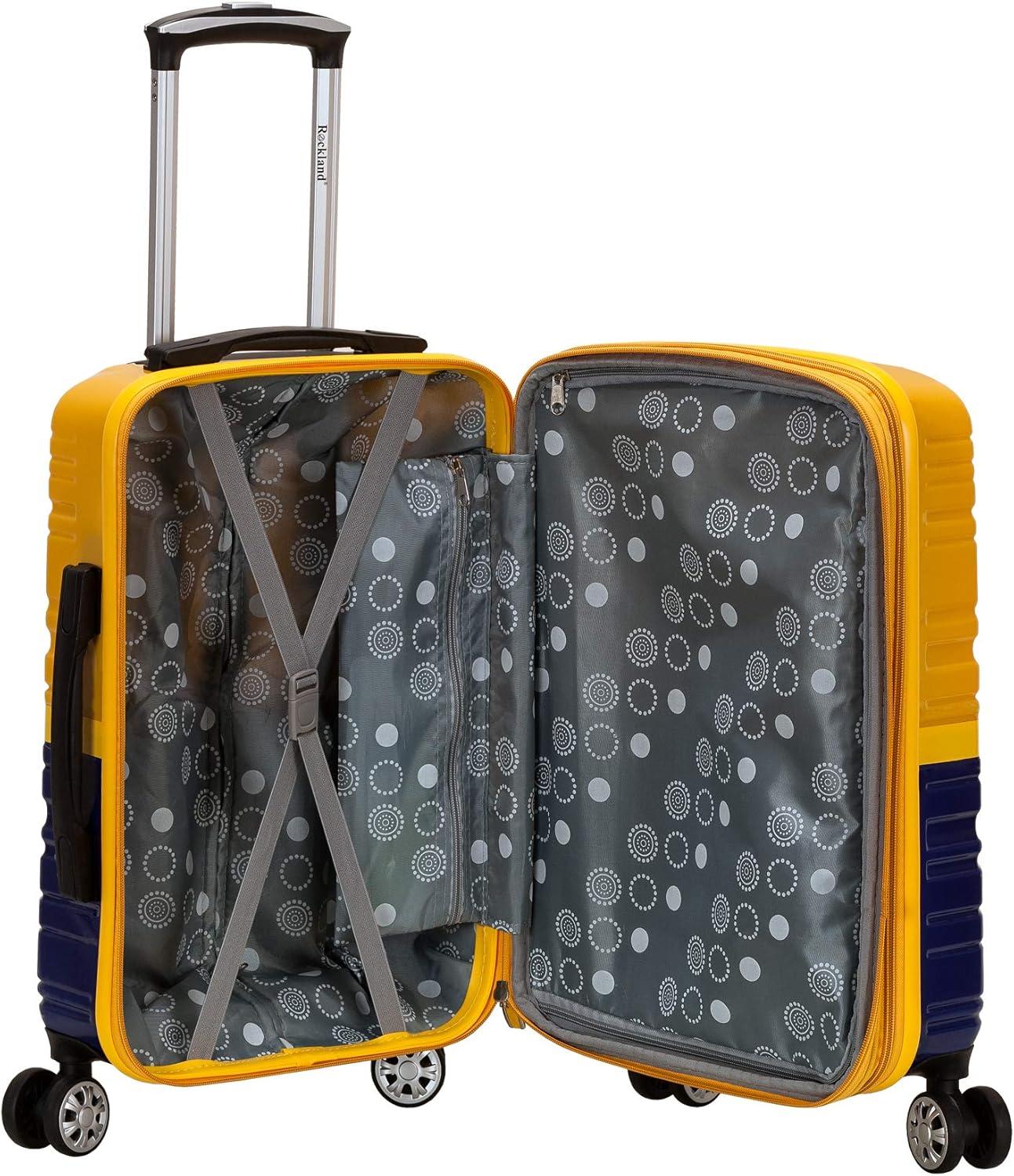 imageRockland Melbourne Hardside Expandable Spinner Wheel Luggage Two Tone Navy CarryOn 20Inch