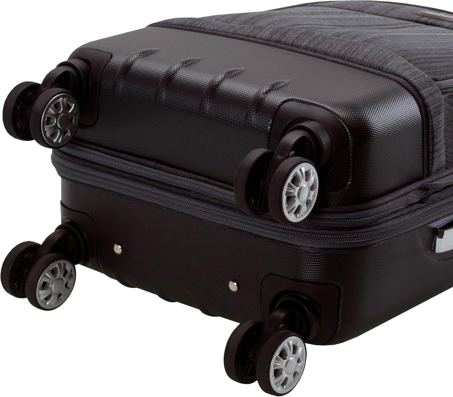 imageRockland Milan Hybrid Spinner Wheel Luggage set Grey 3Piece Set 202428 Brown F136BROWN