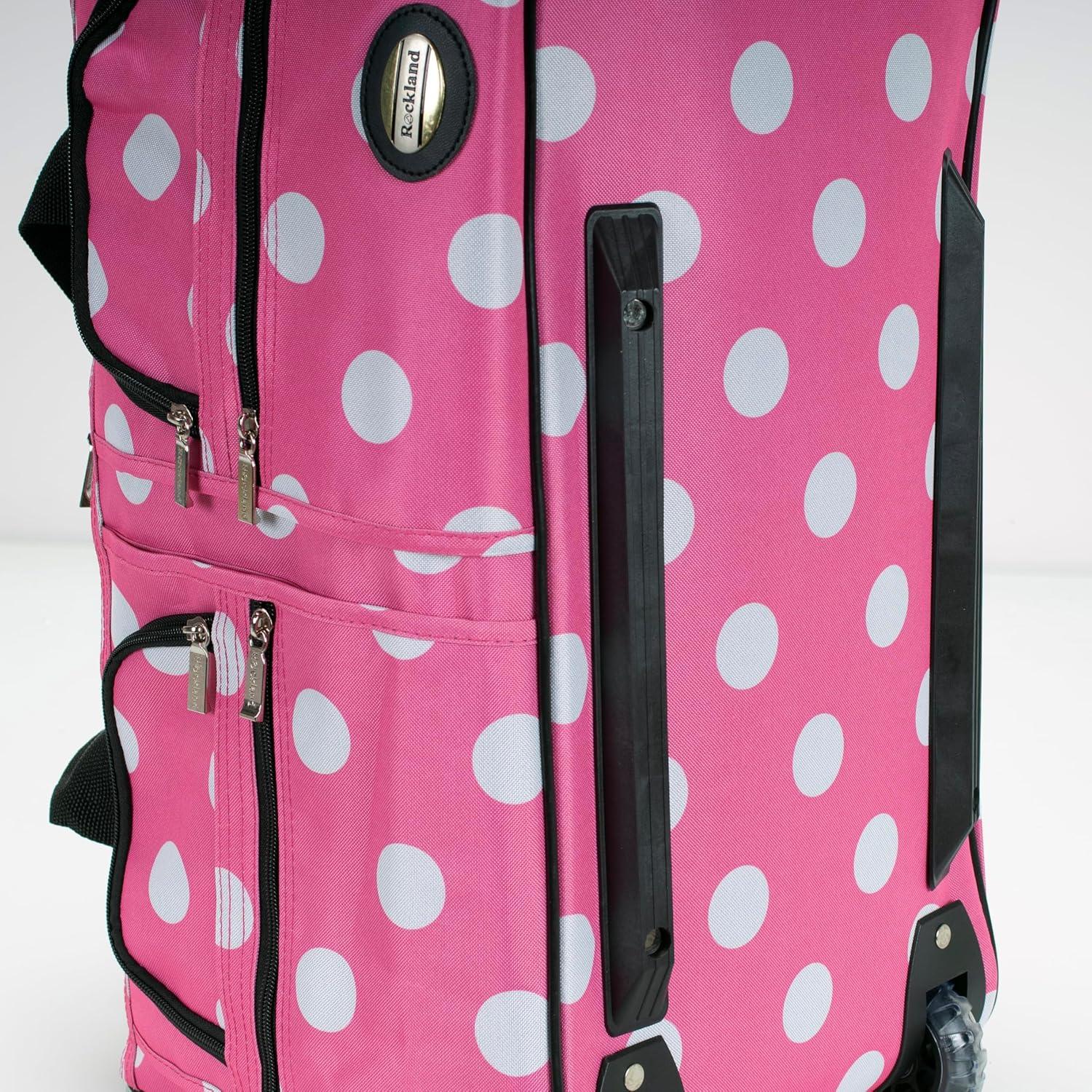 imageRockland Rolling Duffel Bag Pink Dot 22quot