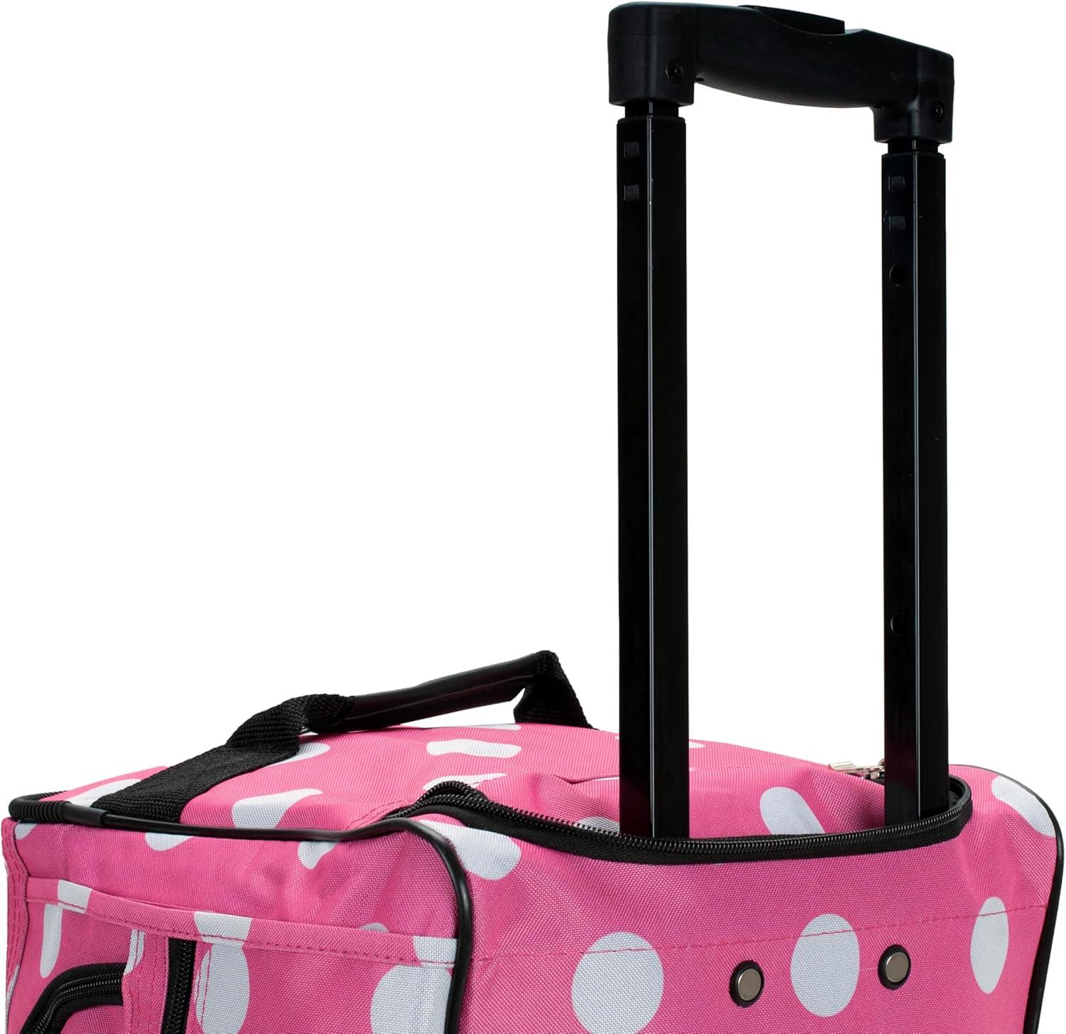 imageRockland Rolling Duffel Bag Pink Dot 22quot