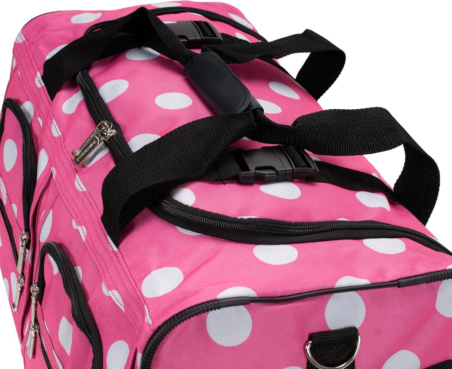 imageRockland Rolling Duffel Bag Pink Dot 22quot