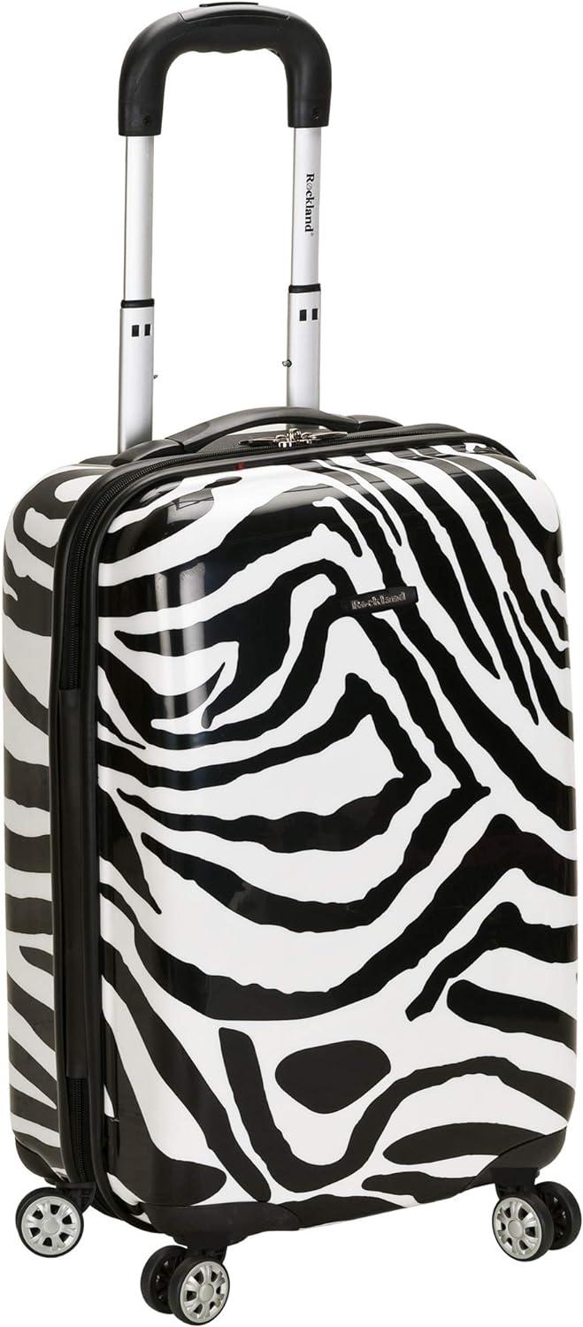 imageRockland Safari Hardside Spinner Wheel Luggage CAMO 3 Piece 20quot24quot28quotZebra