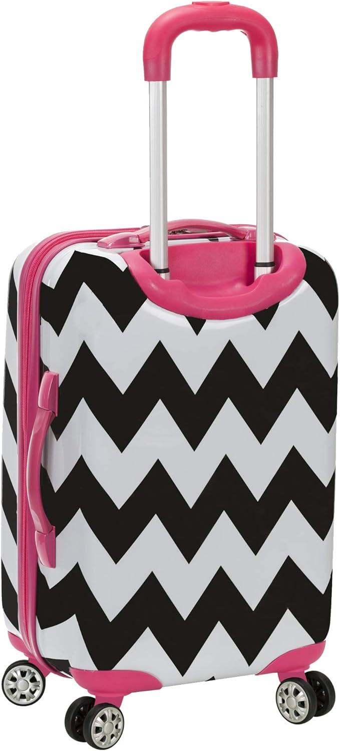 imageRockland Safari Hardside Spinner Wheel Luggage Pink Chevron CarryOn 20InchPINKCHEVRON