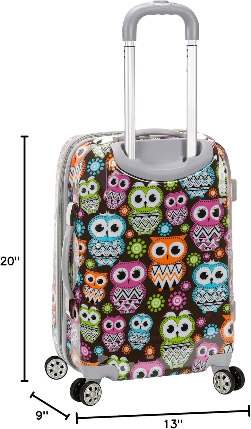 imageRockland Vision Hardside Spinner Wheel Luggage Owl CarryOn 20Inch F151OWL