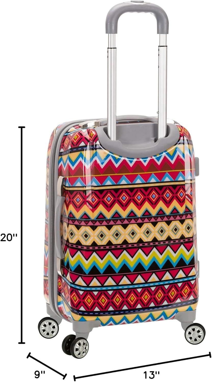 imageRockland Vision Hardside Spinner Wheel Luggage Tribal CarryOn 20Inch