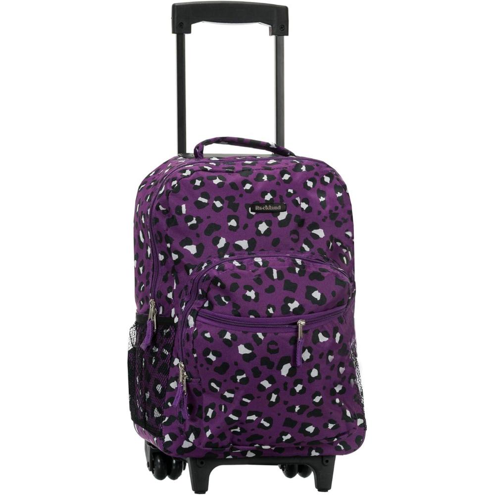 imageRockland Double Handle Rolling Backpack ACU CAMO One SizePURPLELEOPARD