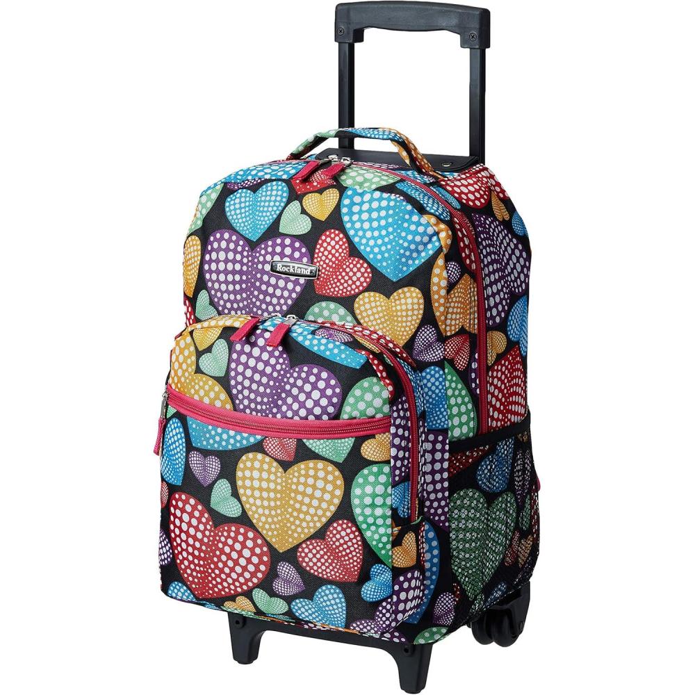 imageRockland Double Handle Rolling Backpack New Heart 17InchNEWHEART