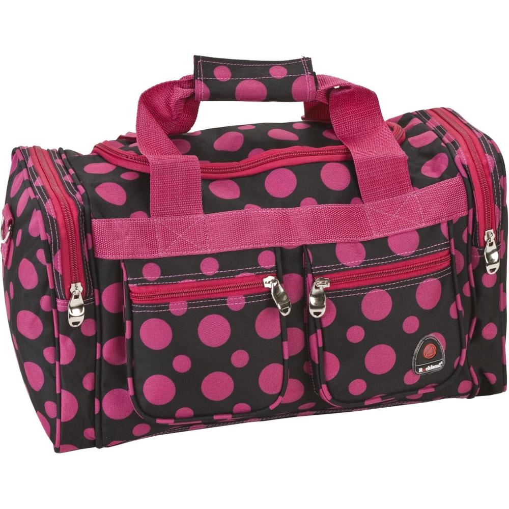 imageRockland Duffel BagBlack Pink Dot