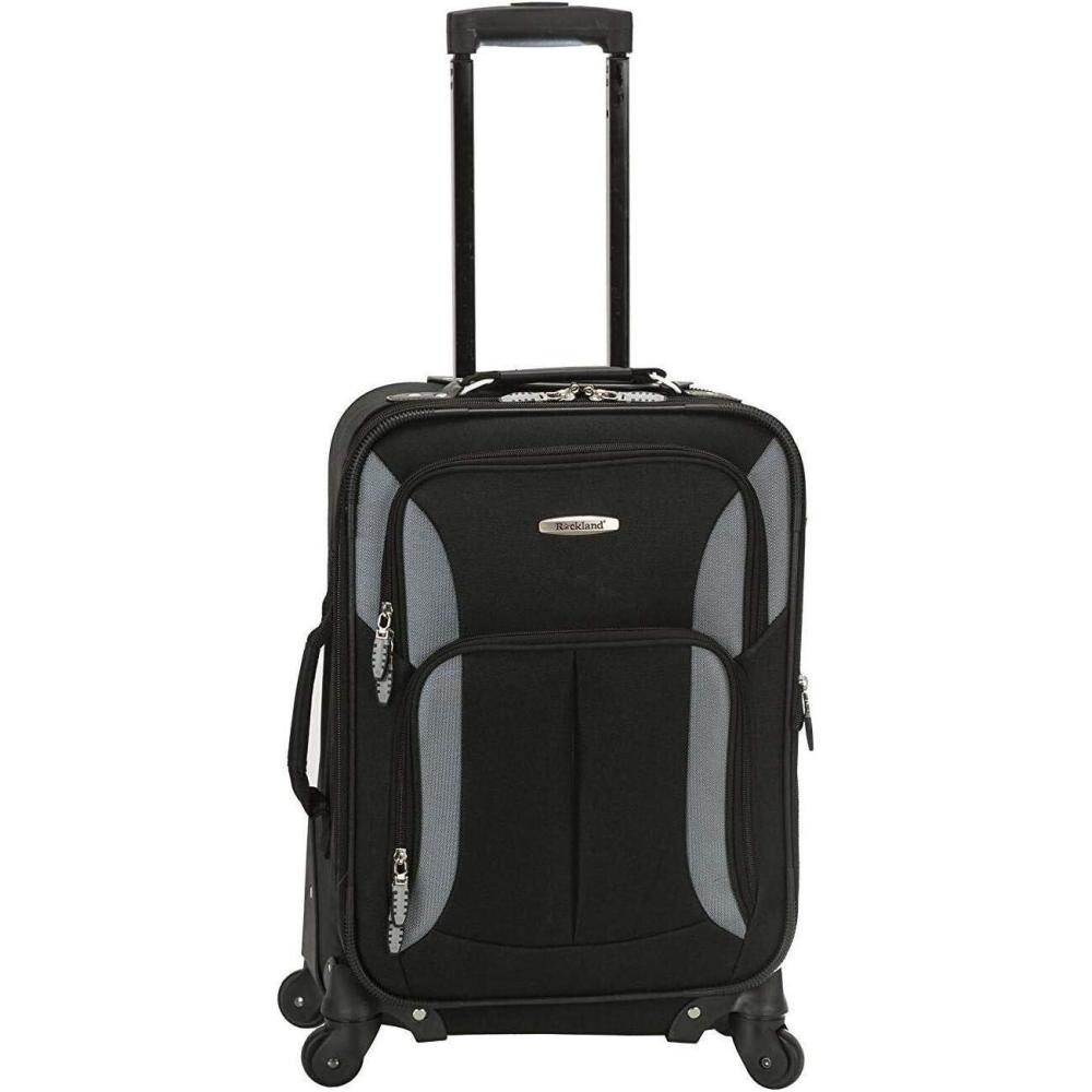 imageRockland Expandable Spinner Carry On Black 19InchBlackGray