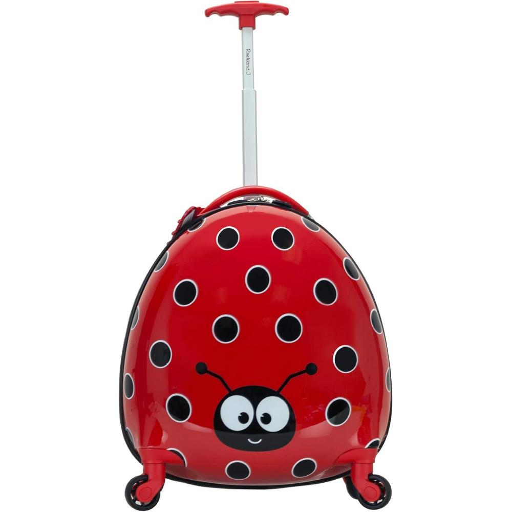 imageRockland Jr Kids My First Hardside Spinner LuggageTelescoping Handles Shark CarryOn 19InchLADYBUG