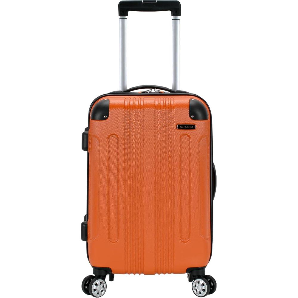 imageRockland London Hardside Spinner Wheel Luggage Orange CarryOn 20InchOrange