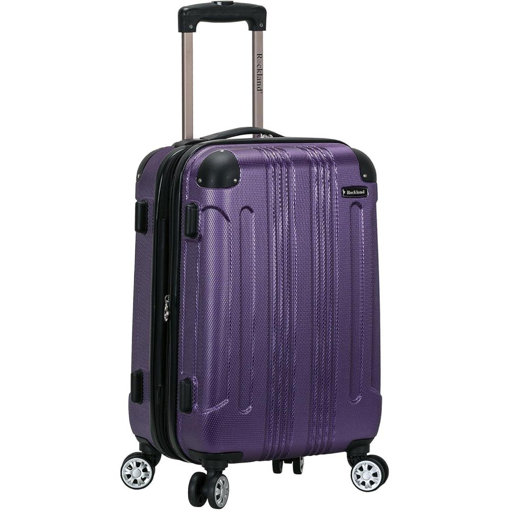 imageRockland London Hardside Spinner Wheel Luggage Orange CarryOn 20InchPurple