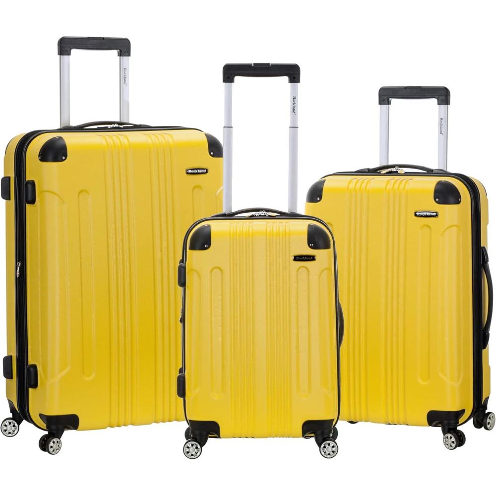 imageRockland London Hardside Spinner Wheel Luggage Orange CarryOn 20InchYellow