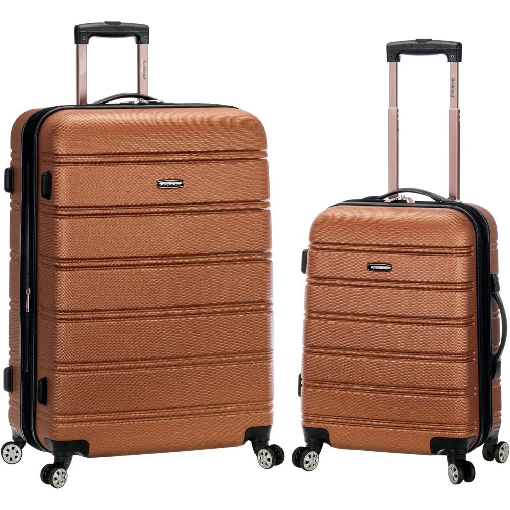 imageRockland Melbourne Hardside Expandable Spinner Wheel Luggage Champagne 2 Piece 20quot28quotBROWN