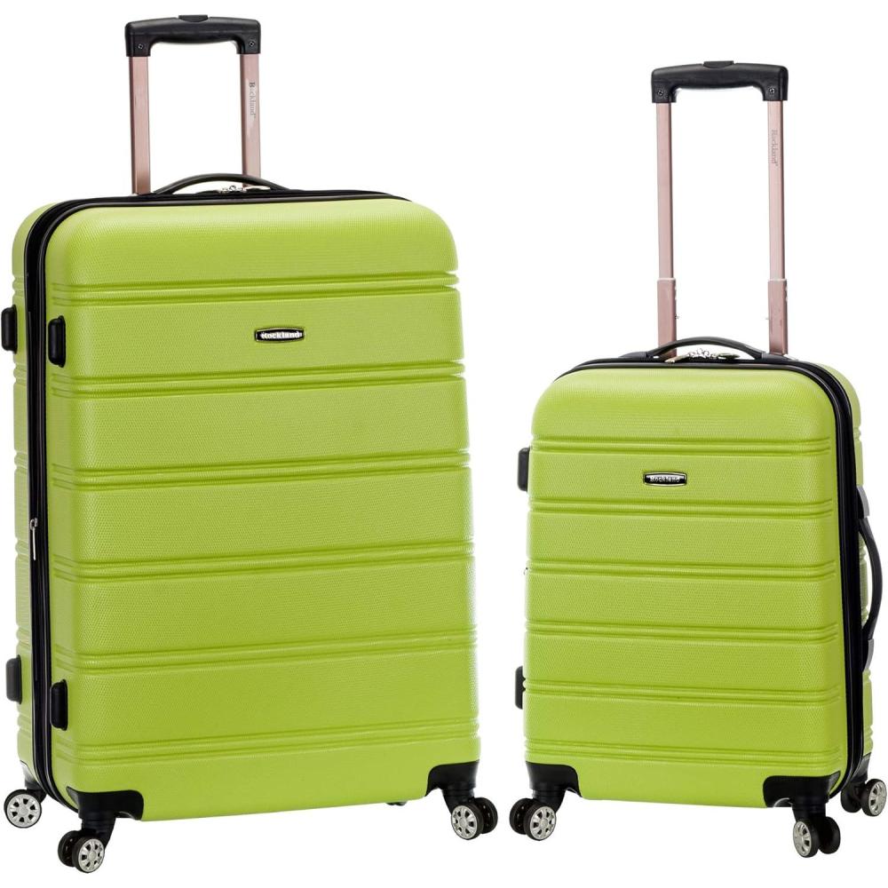 imageRockland Melbourne Hardside Expandable Spinner Wheel Luggage Champagne 2 Piece 20quot28quotLIME