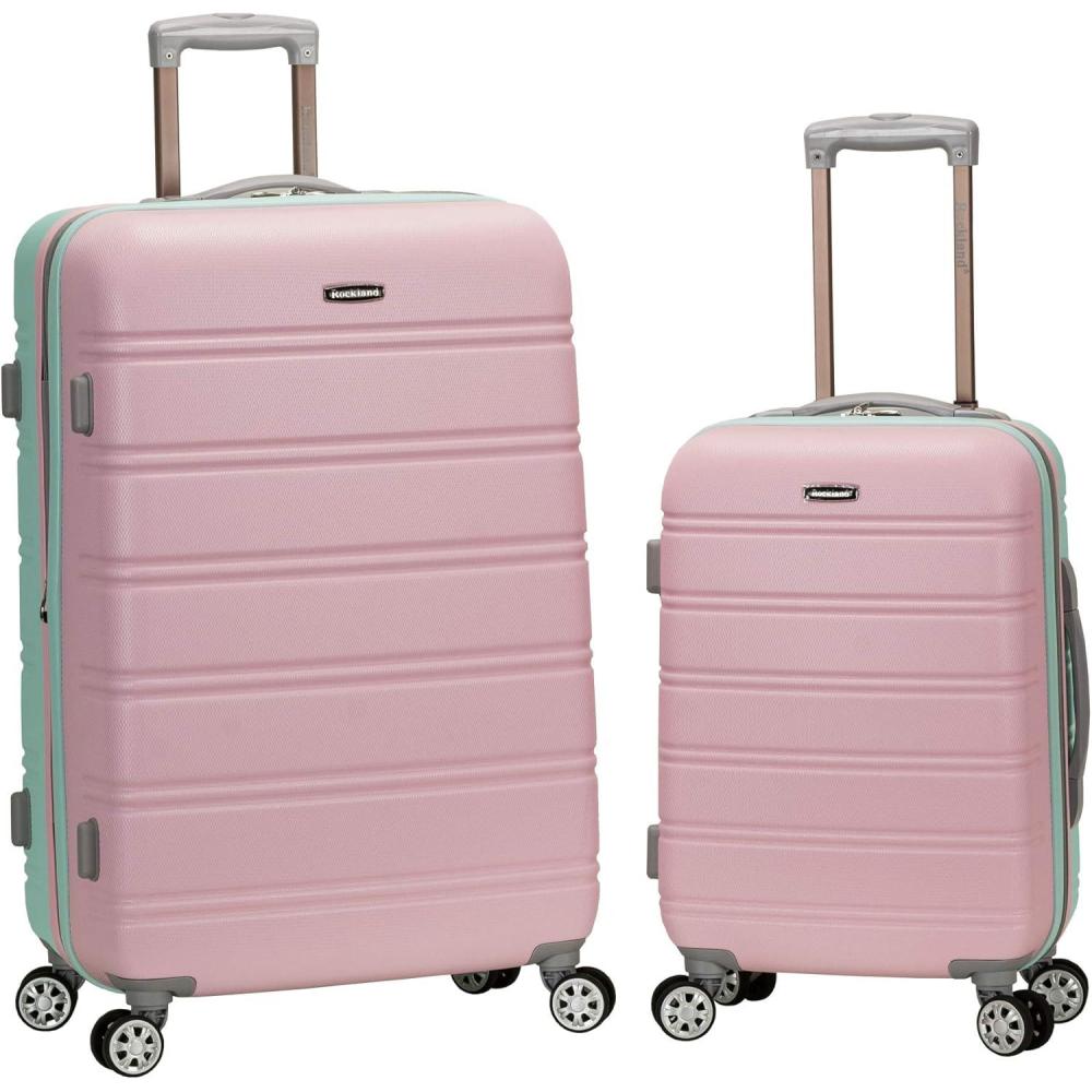 imageRockland Melbourne Hardside Expandable Spinner Wheel Luggage Champagne 2 Piece 20quot28quotMINT