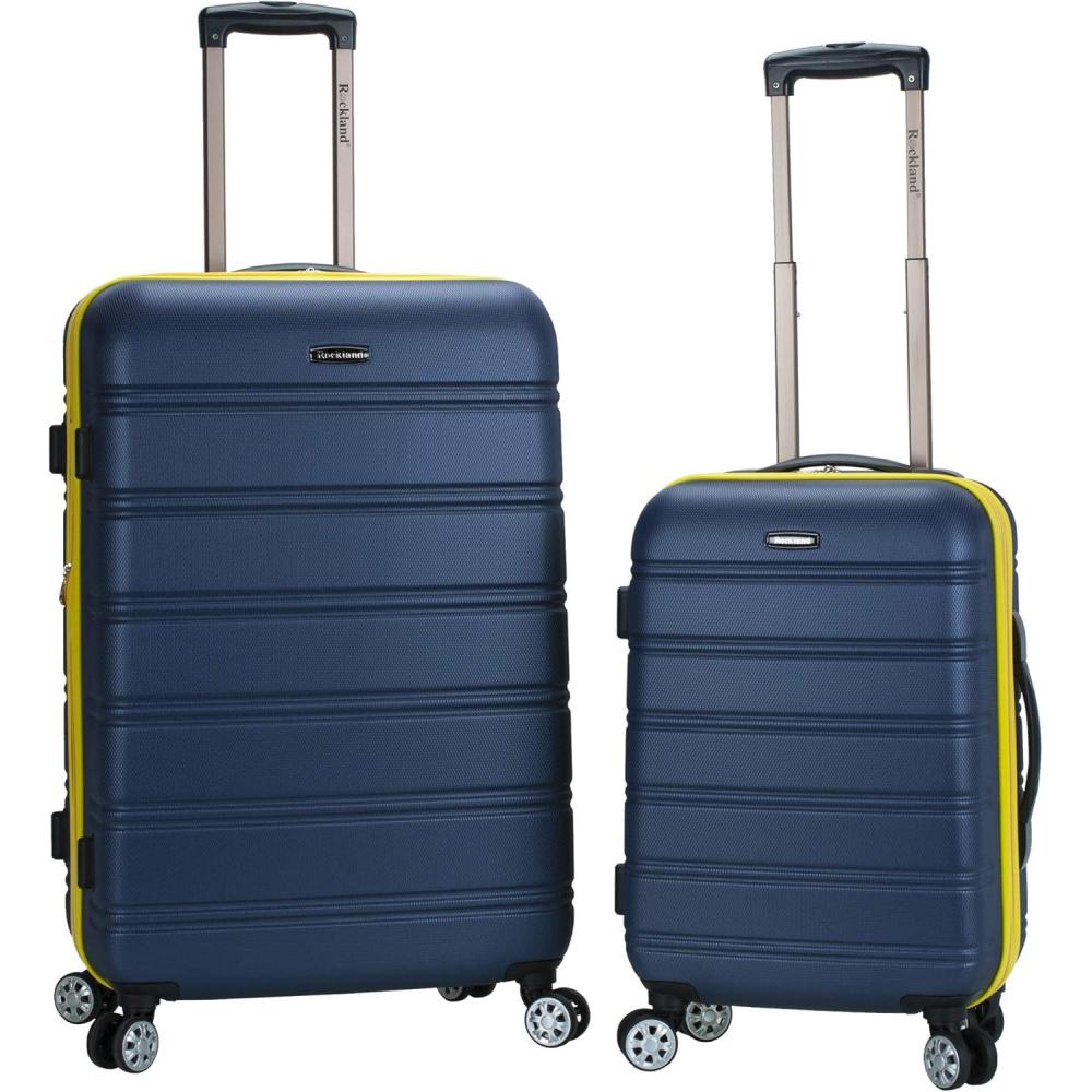 imageRockland Melbourne Hardside Expandable Spinner Wheel Luggage Champagne 2 Piece 20quot28quotNAVY