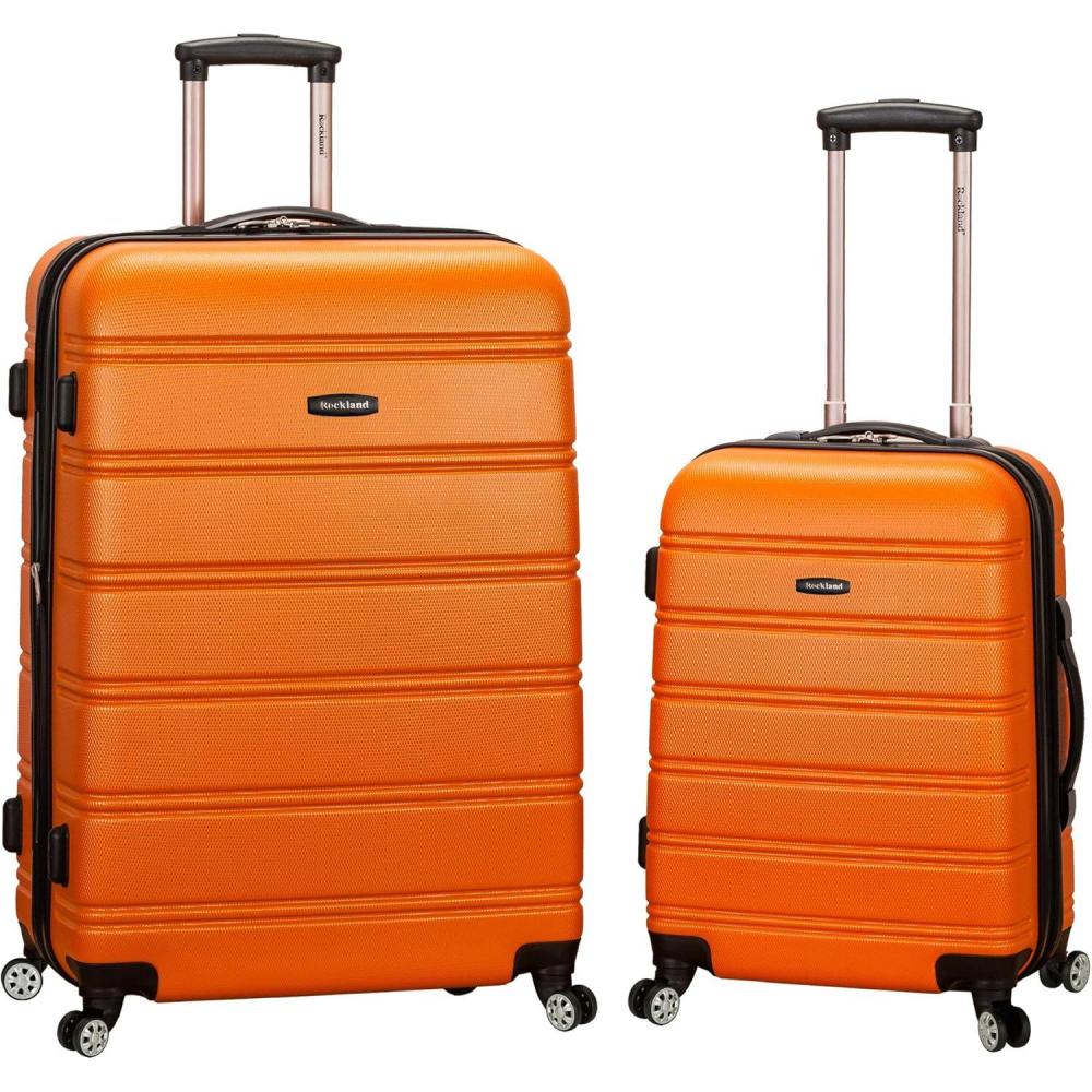 imageRockland Melbourne Hardside Expandable Spinner Wheel Luggage Champagne 2 Piece 20quot28quotORANGE