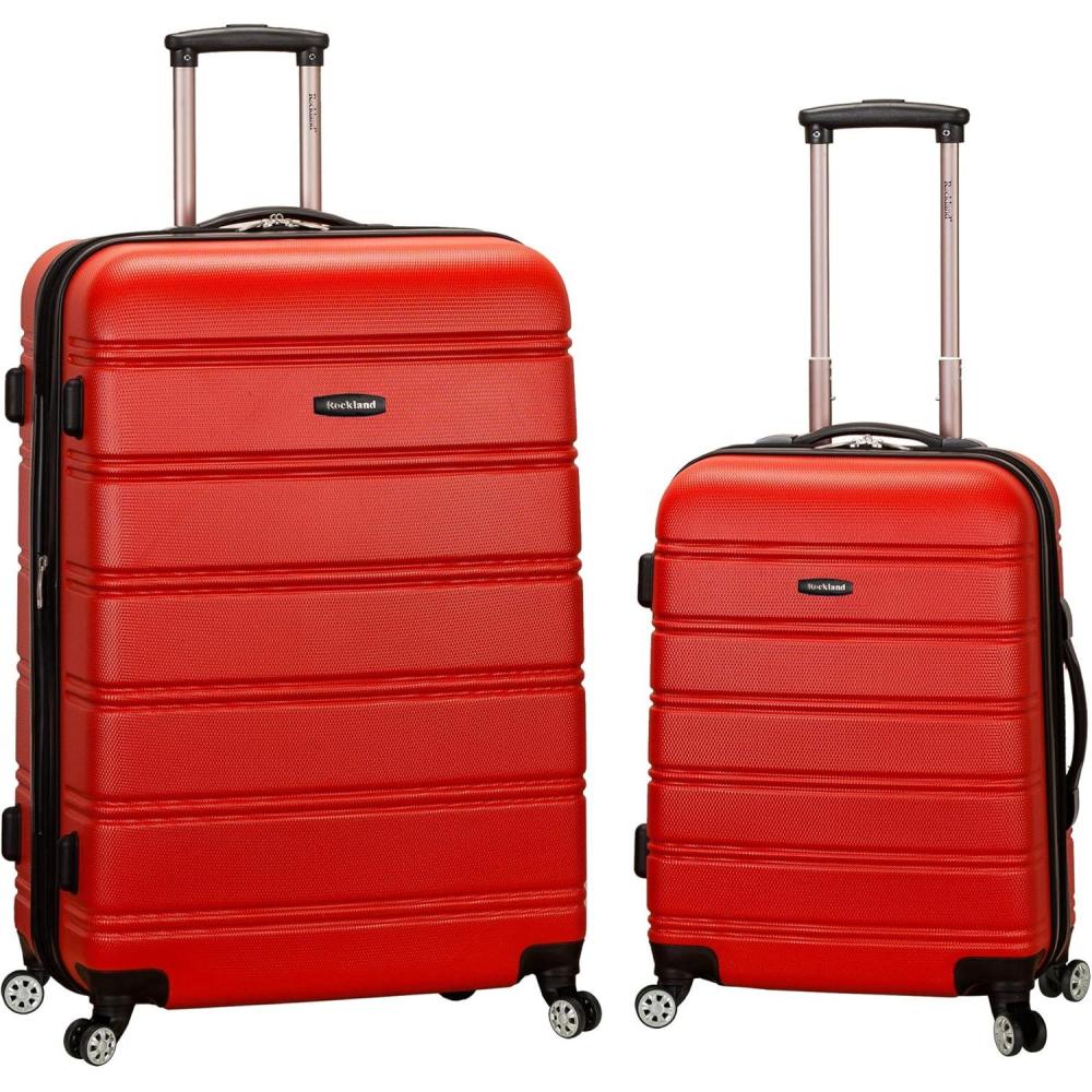 imageRockland Melbourne Hardside Expandable Spinner Wheel Luggage Champagne 2 Piece 20quot28quotRED