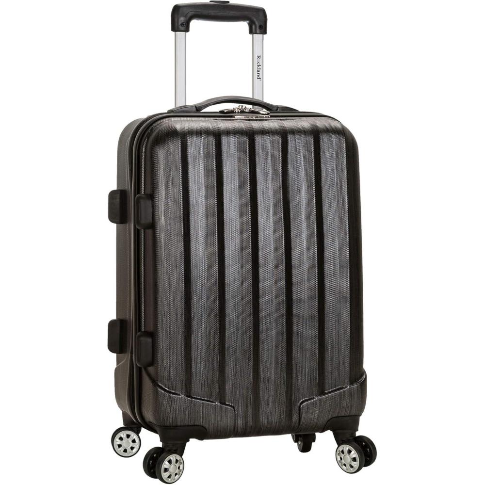 imageRockland Melbourne Hardside Expandable Spinner Wheel Luggage Metallic CarryOn 20InchMETALLIC