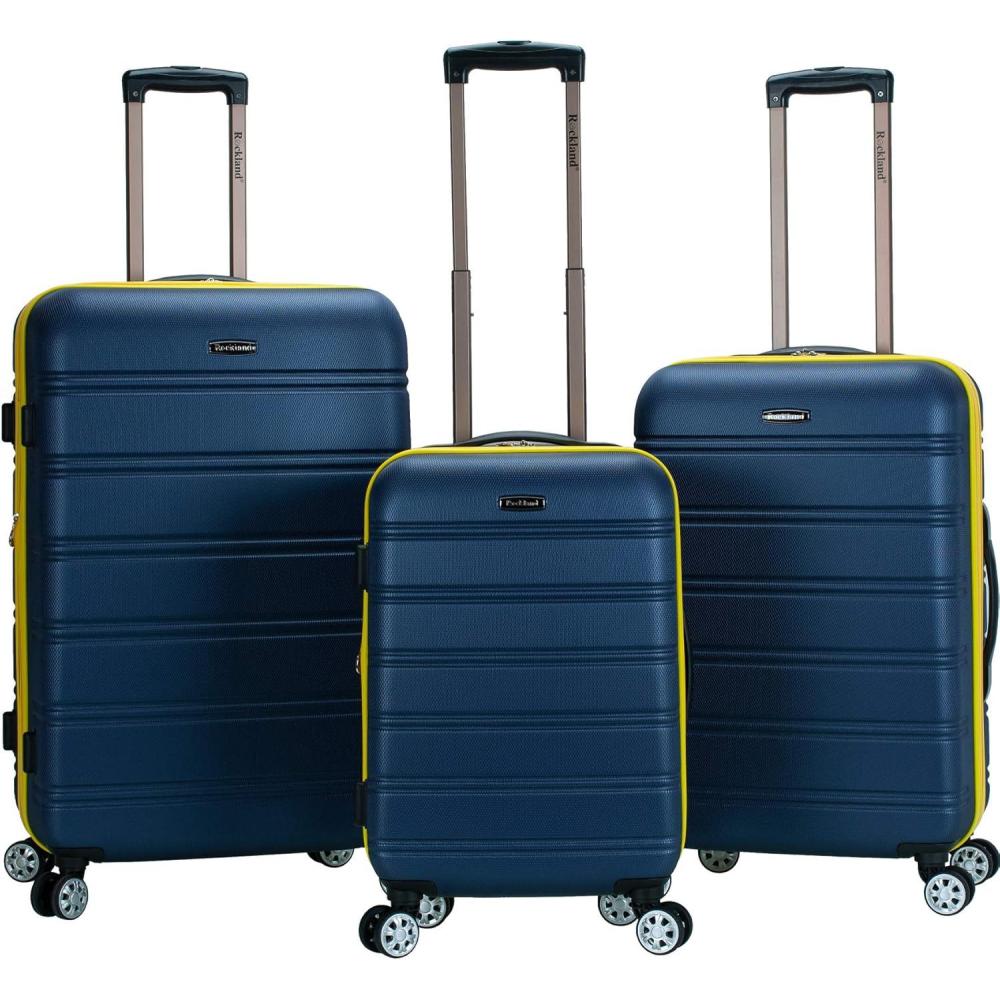 imageRockland Melbourne Hardside Expandable Spinner Wheel Luggage Mint 3Piece Set 202428NAVY