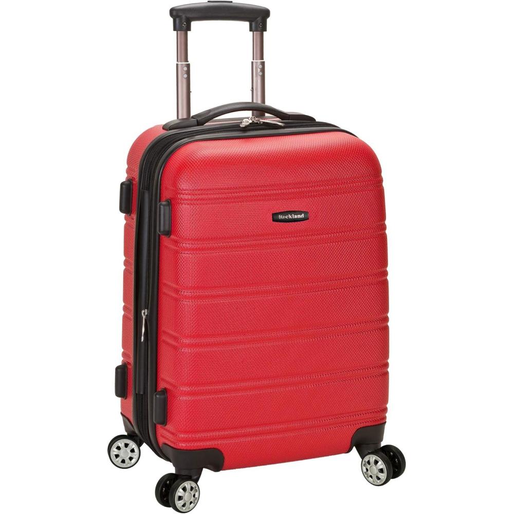 imageRockland Melbourne Hardside Expandable Spinner Wheel Luggage Red CarryOn 20Inch