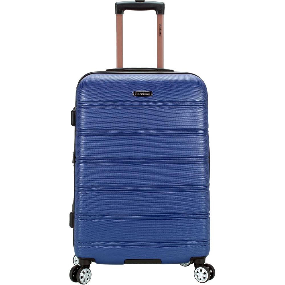 imageRockland Melbourne Hardside Expandable Spinner Wheel Luggage Set Purple CarryOn 20Inch and Tote 14InchBlue