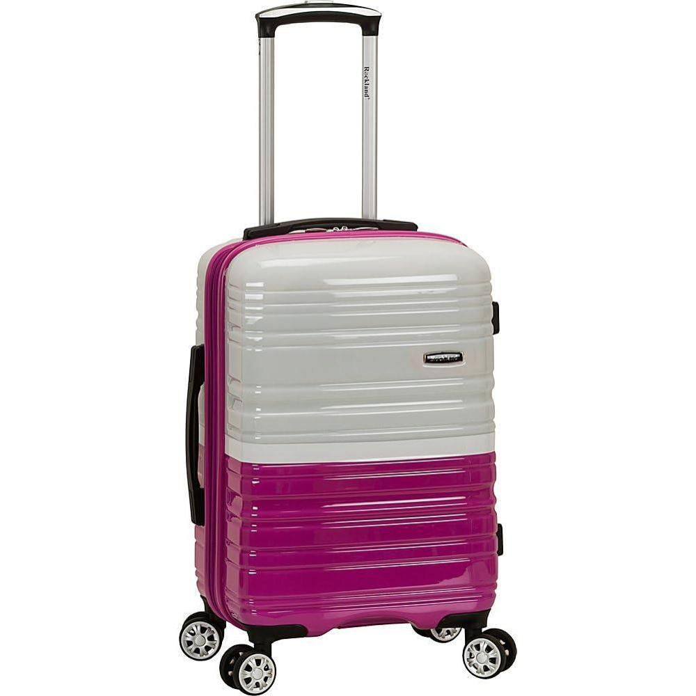 imageRockland Melbourne Hardside Expandable Spinner Wheel Luggage Set Purple CarryOn 20Inch and Tote 14InchTwo Tone White