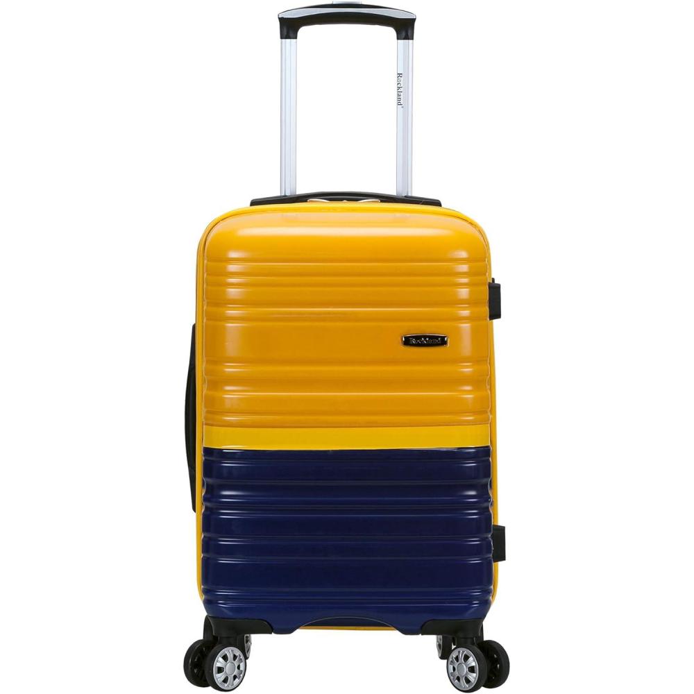 imageRockland Melbourne Hardside Expandable Spinner Wheel Luggage Two Tone Navy CarryOn 20Inch