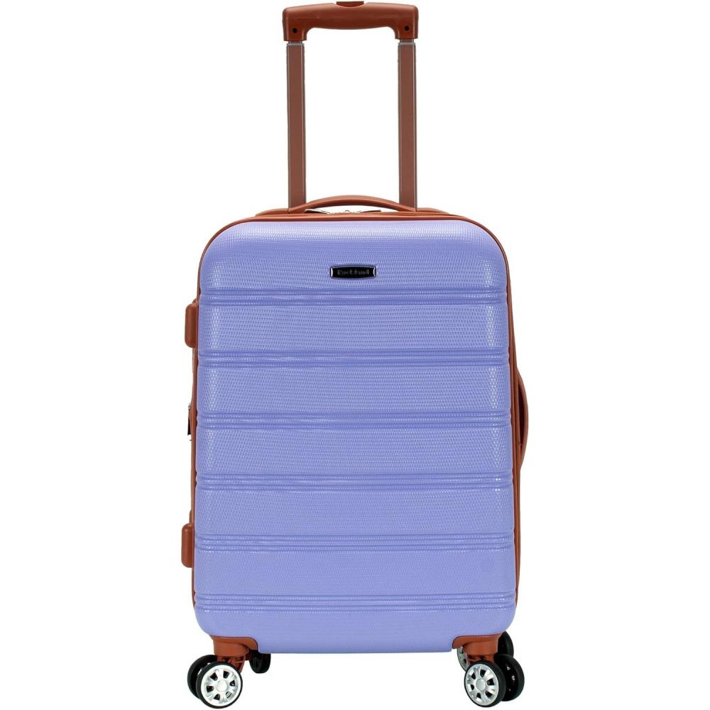 imageRockland Melbourne Hardside Spinner Wheel Luggage Rosegold CarryOn 20InchLAVENDER
