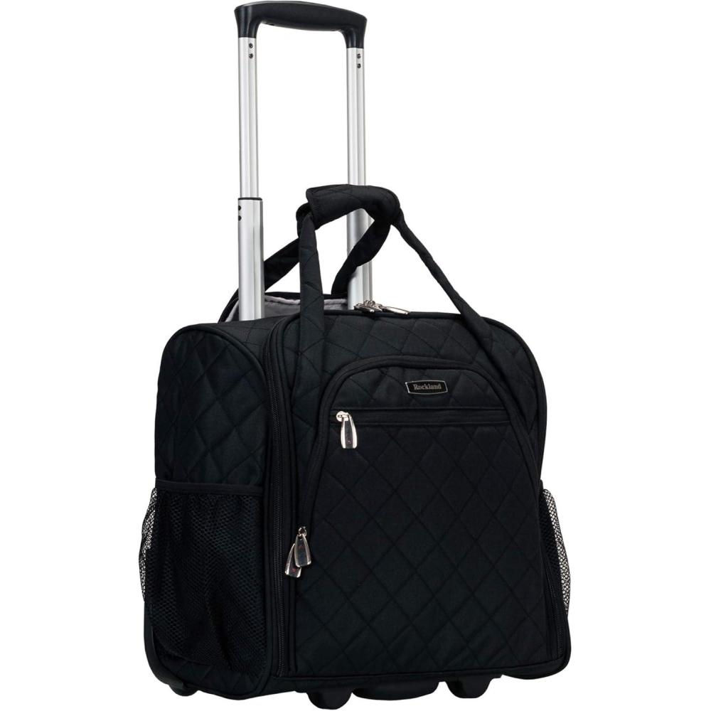 imageRockland Melrose Upright Wheeled Underseater CarryOn Luggage Purple 15InchBlack