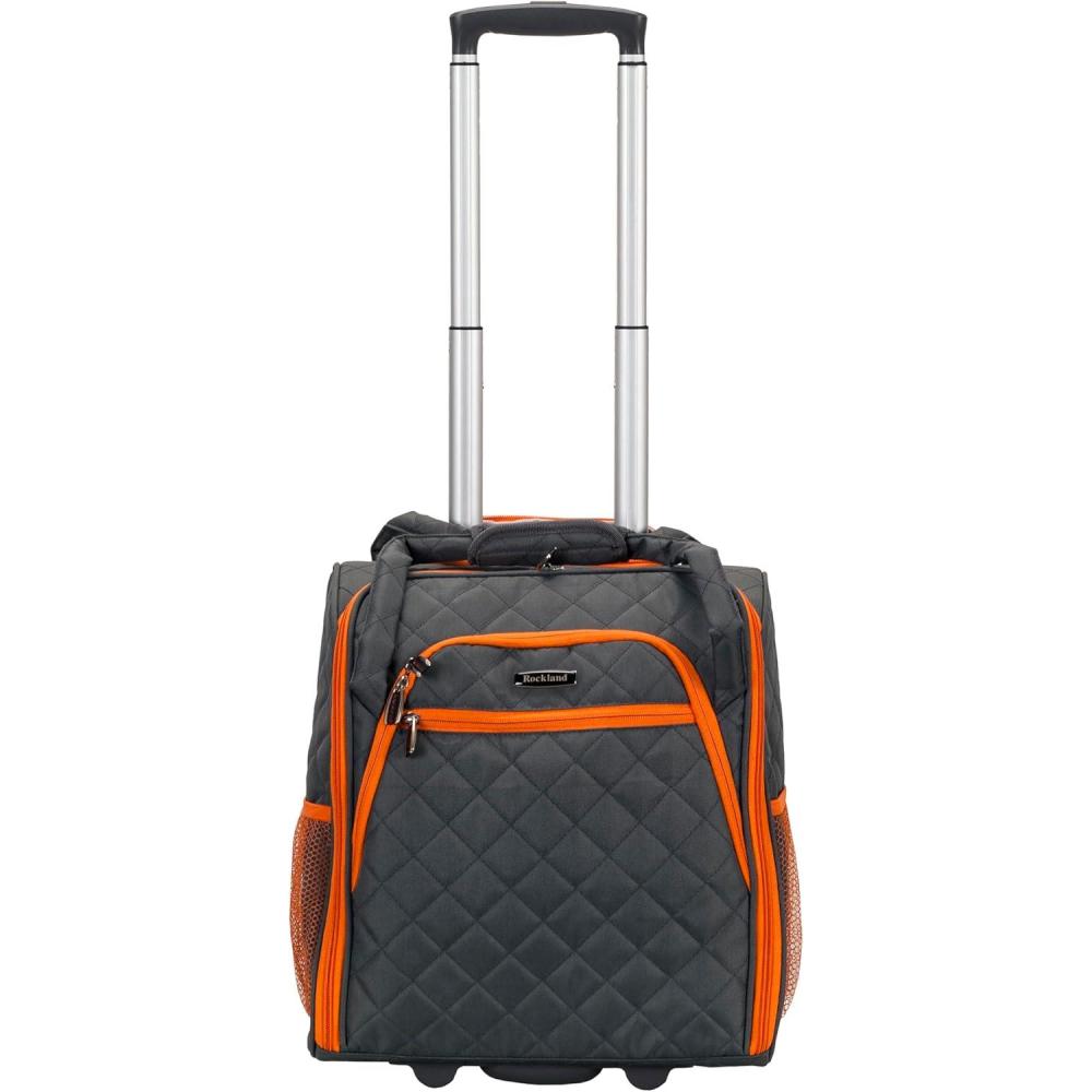 imageRockland Melrose Upright Wheeled Underseater CarryOn Luggage Purple 15InchCharcoal