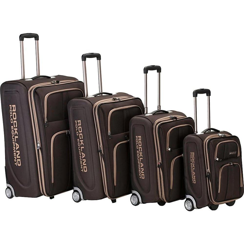 imageRockland Polo Equipment Varsity Softside Upright Luggage Set Charcoal 4piece Set 18222630Brown