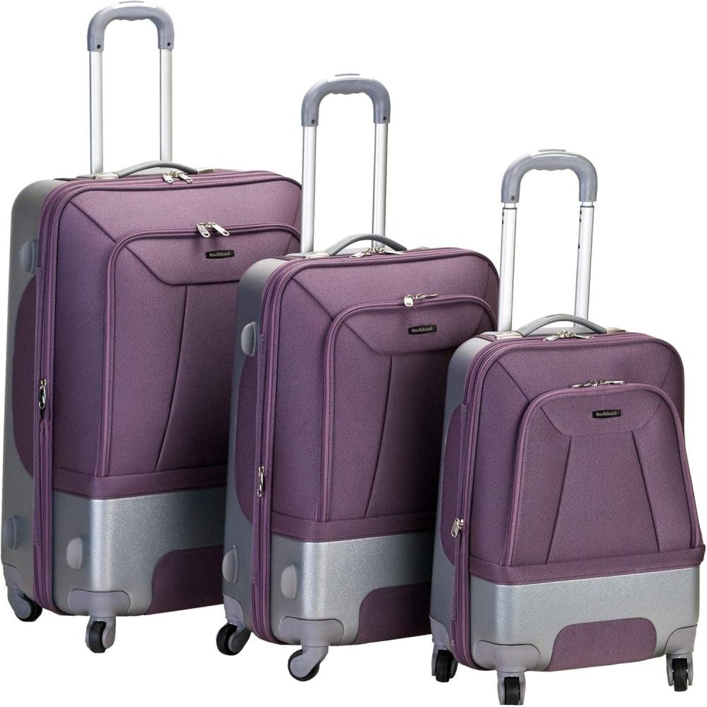 imageRockland Rome Hybrid Spinner Wheel Luggage Set Black 3Piece Set 202428Lavender