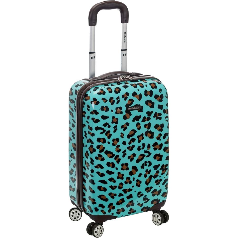 imageRockland Safari Hardside Spinner Wheel Luggage CAMO 3 Piece 20quot24quot28quotBlue Leopard