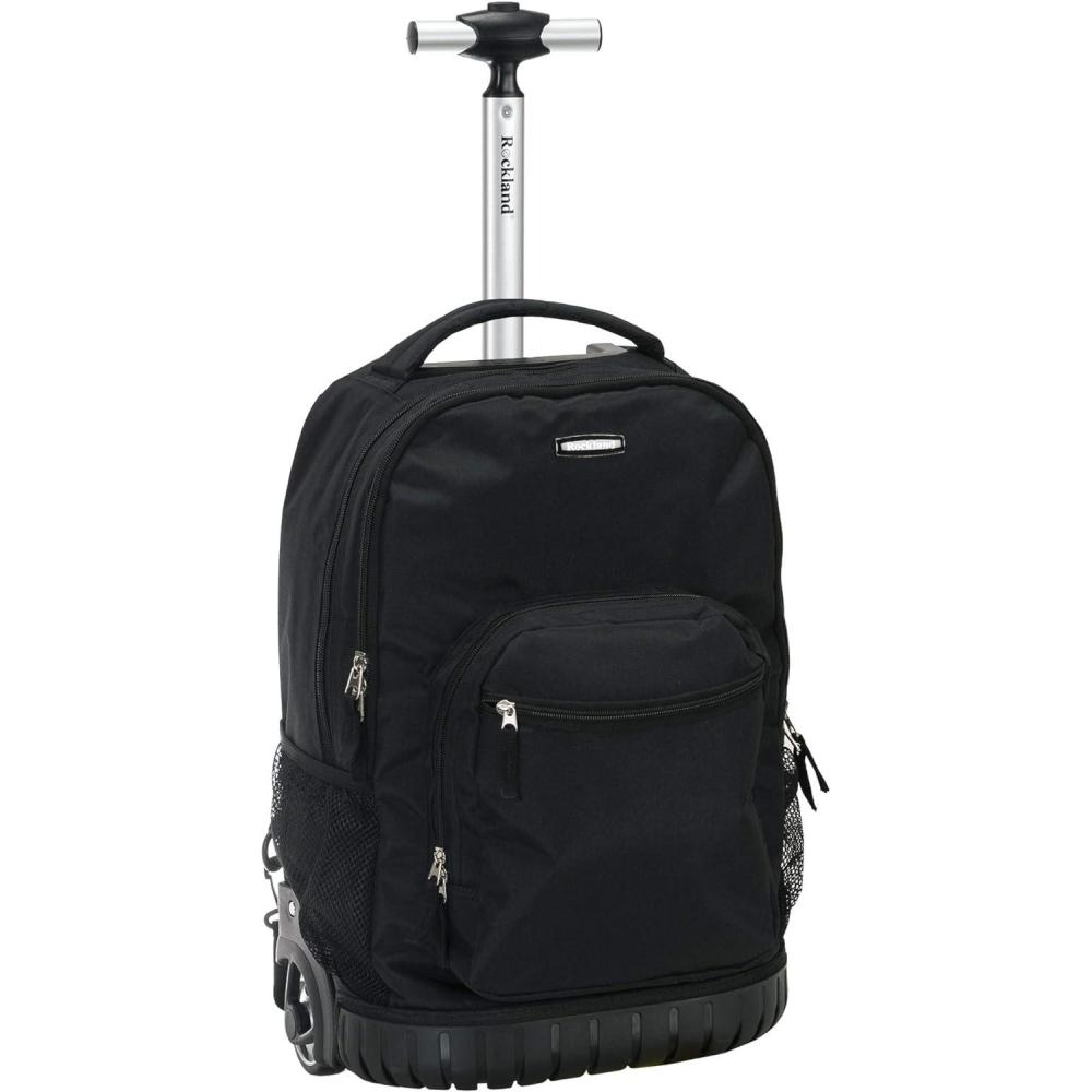imageRockland Single Handle Rolling Backpack Peace 19Inch R02PEACEBLACK