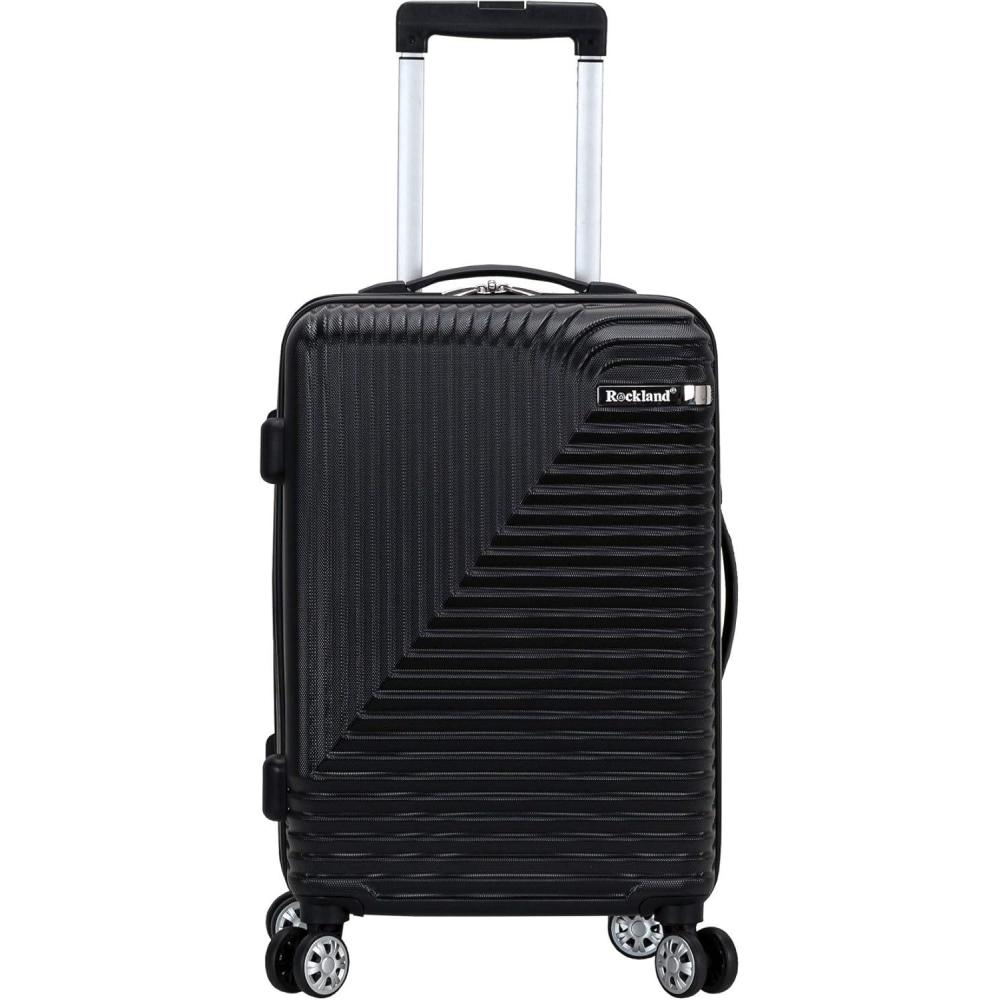 imageRockland Star Trail Hardside Spinner Wheel Luggage Purple 2Piece Set 2028Black