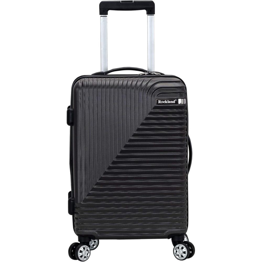 imageRockland Star Trail Hardside Spinner Wheel Luggage Purple 2Piece Set 2028Grey