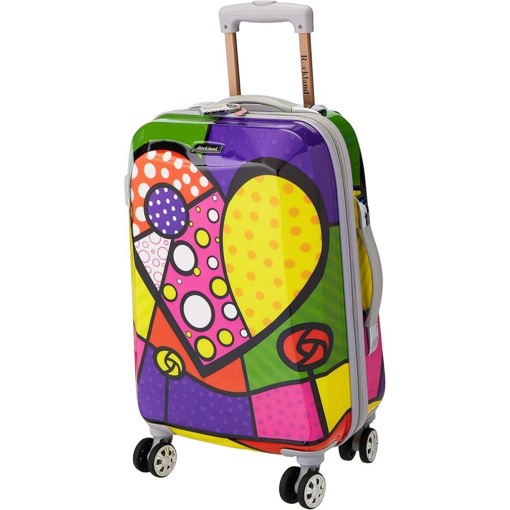 imageRockland Vision Hardside Spinner Wheel Luggage Heart CarryOn 20Inch