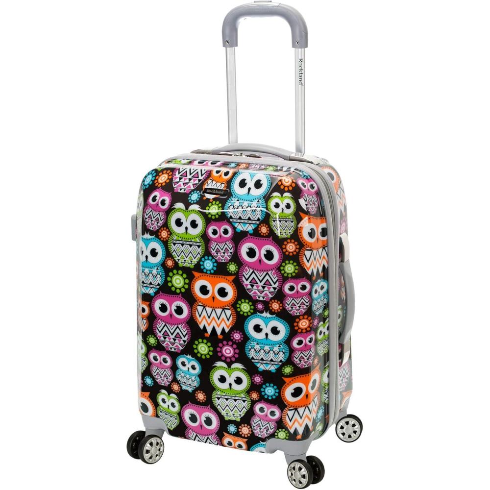 imageRockland Vision Hardside Spinner Wheel Luggage Owl CarryOn 20Inch F151OWL