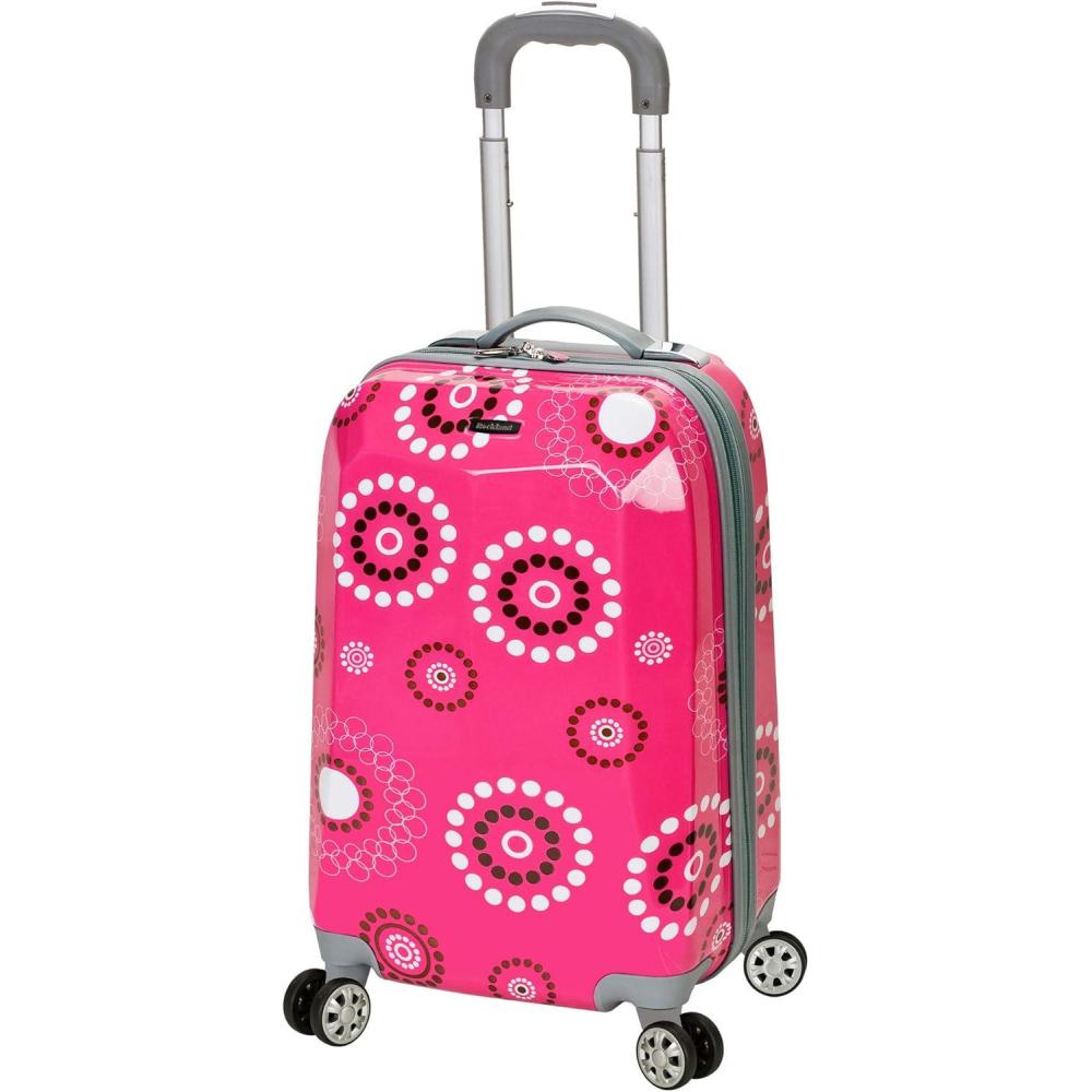 imageRockland Vision Hardside Spinner Wheel Luggage Purple Pearl CarryOn 20InchPink pearl